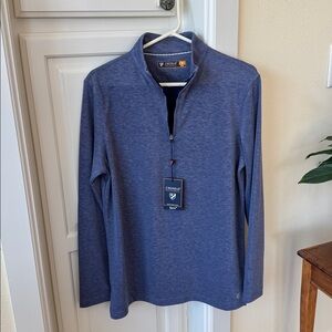 Daniel Cremieux Performance Blue Quarter Zip Long Sleeve Men’s Small Pullover